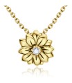 Beautiful flower Shaped CZ Silver Necklace SPE-5250